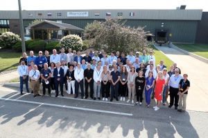ARaymond’s leadership team is pictured with the staff of the Logansport plant. The company announced that a $12 million investment will include installation of new pre finish and coating lines at the Logansport plant that will be fully operational by August 2024.