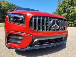 The 2024 Mercedes-Benz AMG GLB35 is a small but powerful SUV offering.