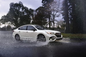 The 2023 Subaru Legacy comes standard with AWD, helping it handle poor weather conditions.