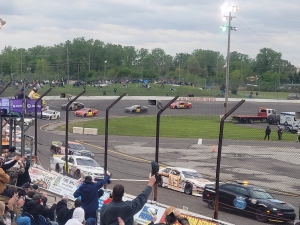ARCA competitors battle at Flat Rock Speedway in 2023 in the first race back to the track after a long break. The East series competes again tonight at Flat Rock.