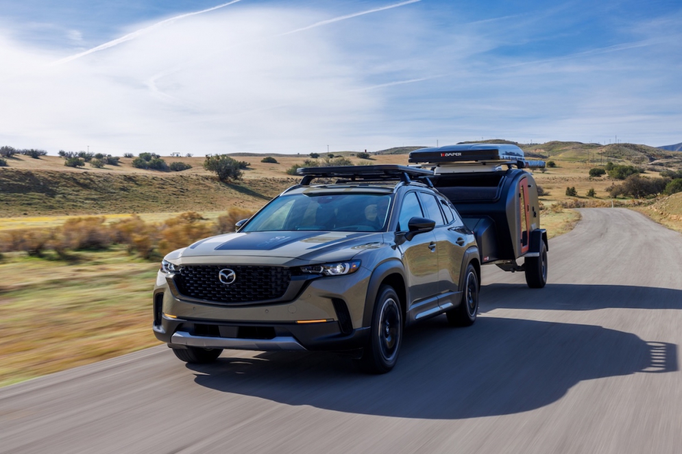 The 2026 Mazda CX-50 is capable of towing up to 3,500 pounds.