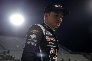 Joe Gibbs Racing driver Christopher Bell reacts after being penalized for a safety violation, moving William Byron to the Championship 4 after the Cup race at Martinsville. The dust may not have settled after multiple controversies at the end of the race.