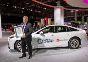 The Toyota Mirai set a world record with a 845-mile zero emission journey.